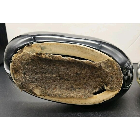 Vintage Haeger Black Ceramic Cat With Glass Fish Bowl With Marbles - Picture 11 of 11